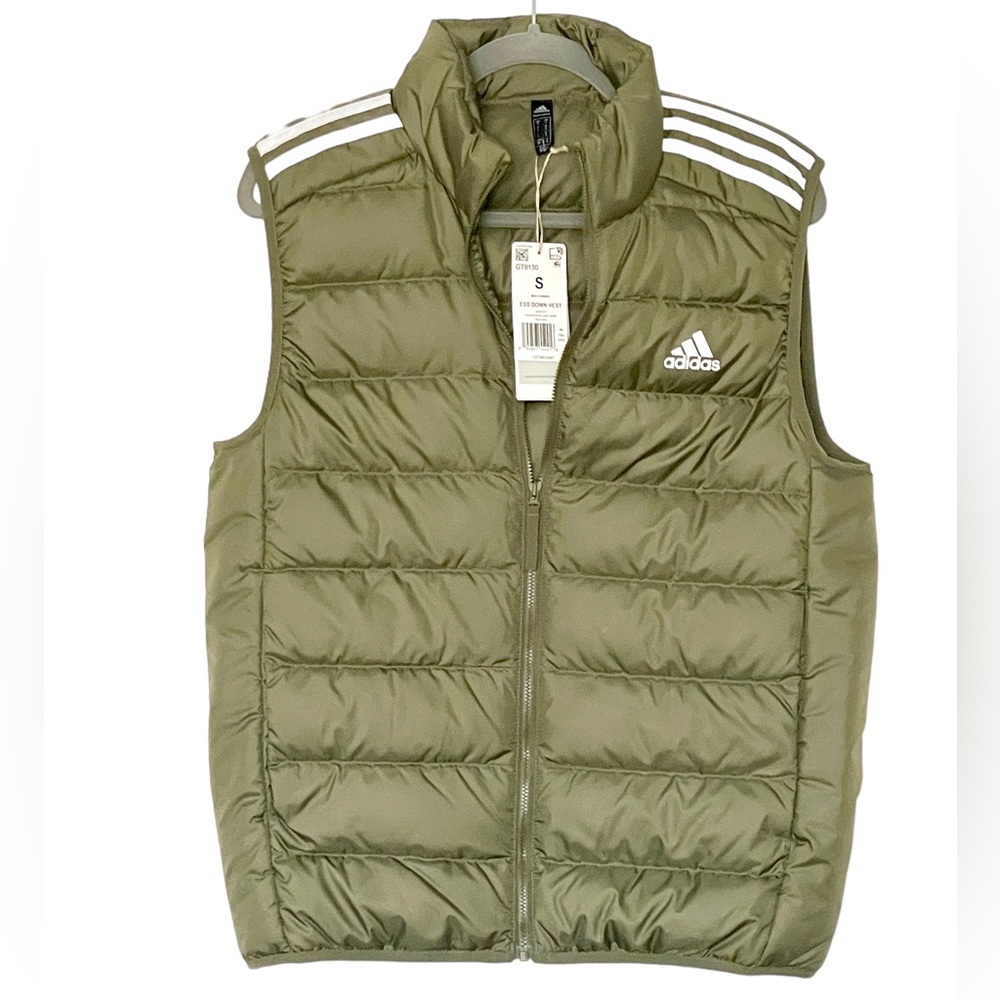 New Adidas Essentials 3-Stripes Down Vest Men Small GT9130